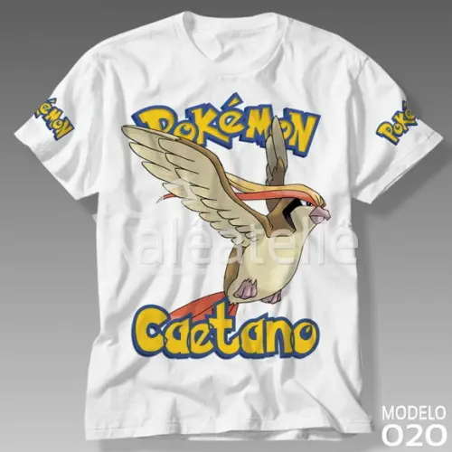 Camiseta Pokemon Pidgeot Festa Infantil Adulo Personalizada