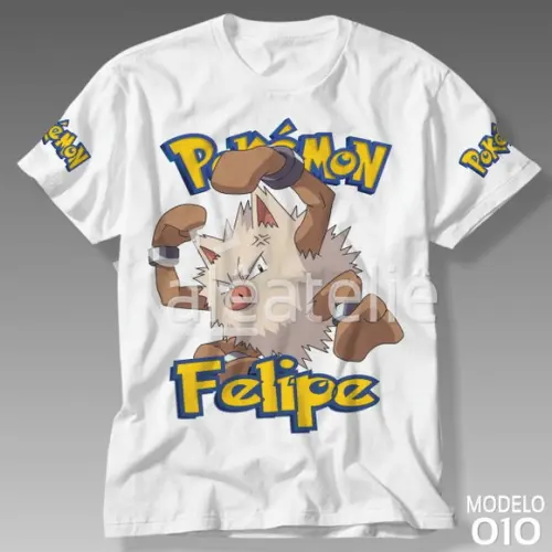 Camiseta Pokemon Primeape Festa Infantil Adulo Personalizada