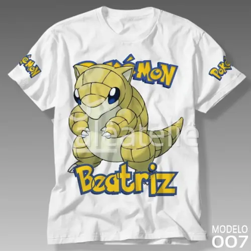 Camiseta Pokemon Sandshrew Infantil Adulo Personalizada
