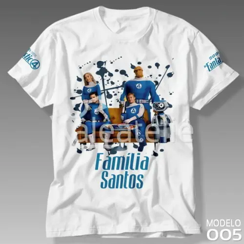Camiseta Quarteto Fantástico Fantastic Family Personalizada