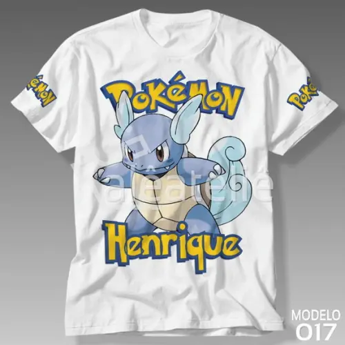 Camiseta Pokemon Wartortle Infantil Adulo Personalizada