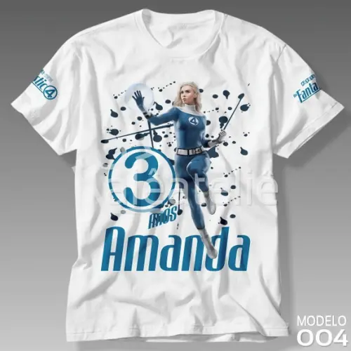 Camiseta Quarteto Fantástico Mulher Invisível Personalizada