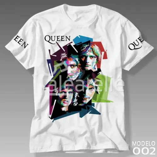 Camiseta Queen Freddie Mercury Roger Brian John Rock