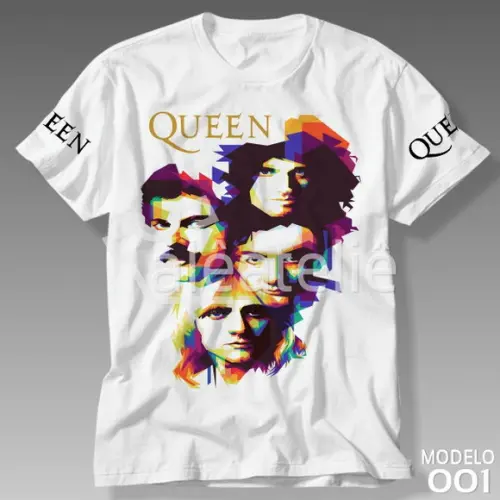 Camiseta Queen Bandas Rock Música Freddie Mercury
