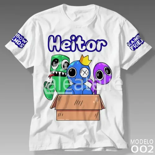 Camiseta Rainbow Friends Infantil Adulto Personalizada