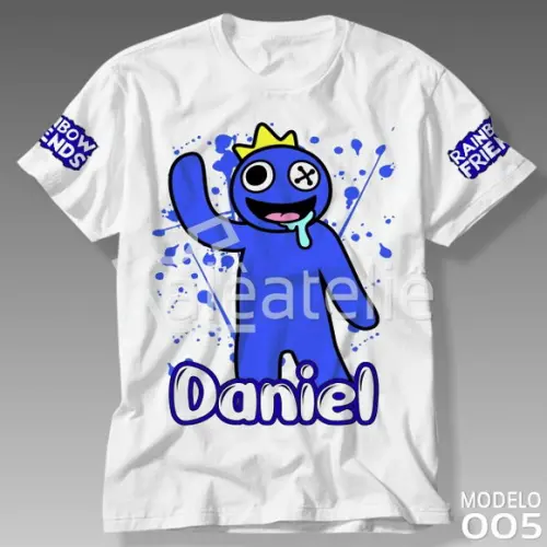 Camiseta Rainbow Friends Orange Laranja Personalizada
