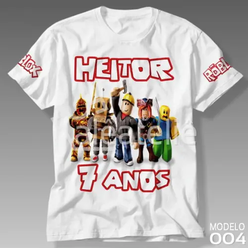 Camiseta Roblox Festa Aniversário Infantil Personalizada