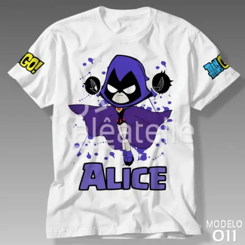 Camiseta Ravena Jovens Titans Infantil Adulto Personalizada