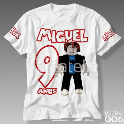 Camiseta Roblox Festa Bacon Hair Aniversário