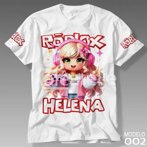 Camiseta Roblox Menina Girl Skin Jogo Personalizada