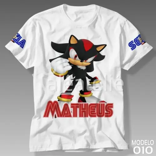 Camiseta Shadow Sonic Infantil Adulto Personalizada