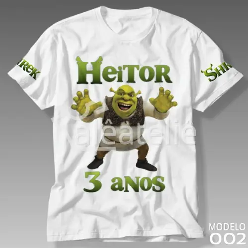 Camiseta Shrek Festa Aniversário Infantil Personalizada