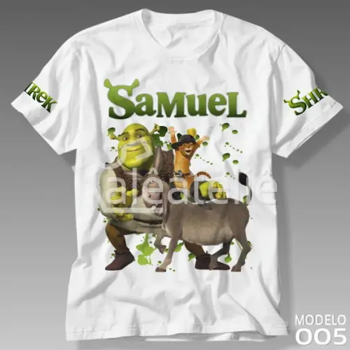 Camiseta Shrek Fiona Ogro Infantil Adulto Personalizada