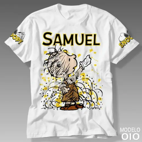 Camiseta Snoopy Chiqueirinho Menino Sujo Personalizada