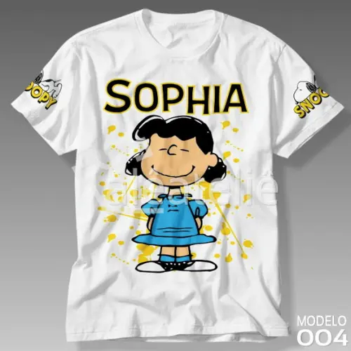 Camiseta Snoopy Lucy T-shirt Unissex Personalizada