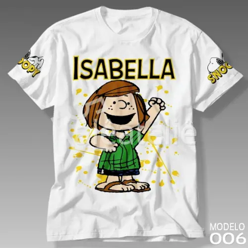Camiseta Snoopy Patty Pimentinha T-shirt Personalizada