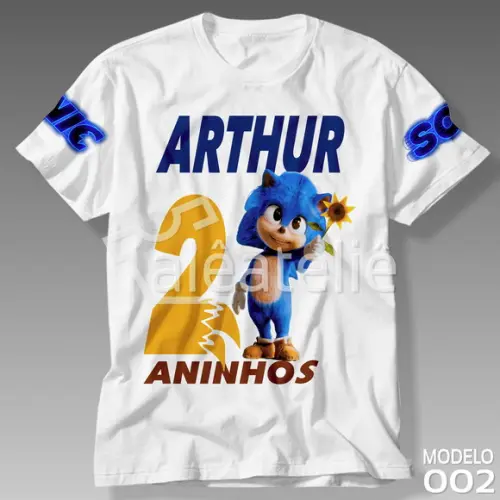 Camiseta Sonic Filme Festa Infantil Personalizada