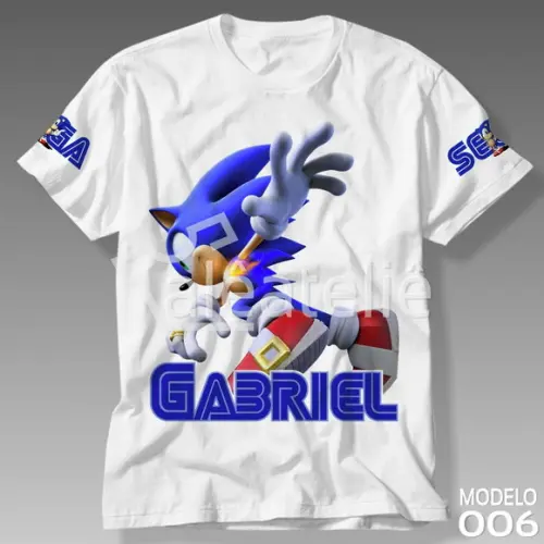 Camiseta Sonic Hedgehog Infantil Adulto Personalizada