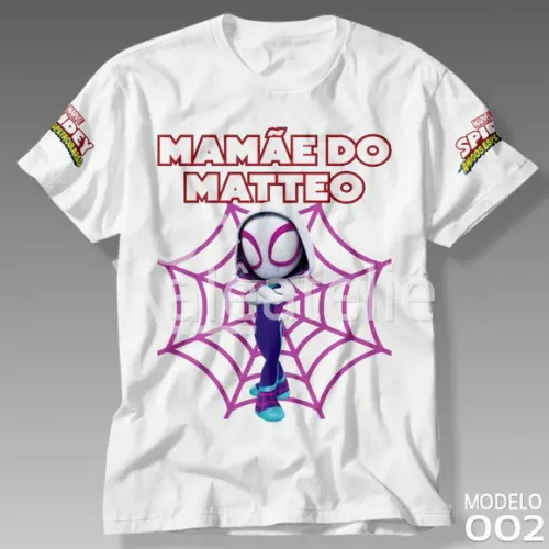 Camiseta Spidey Festa Infantil Gwen Stacy Personalizada
