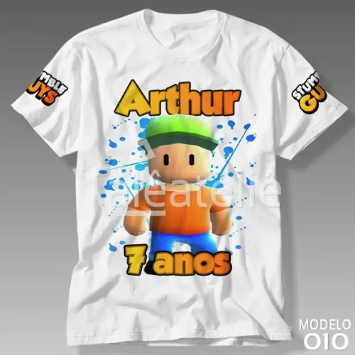Camiseta Stumble Guys Festa Personalizada Camisa Decoração