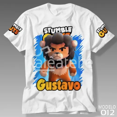 Camiseta Stumble Guys Leão Lyon Game Jogo Geek Personalizada