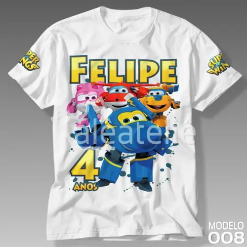 Camiseta Super Wings Festa Jerome Personalizada