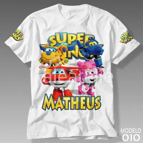 Camiseta Super Wings Jett Dizzy Jerome Donnie