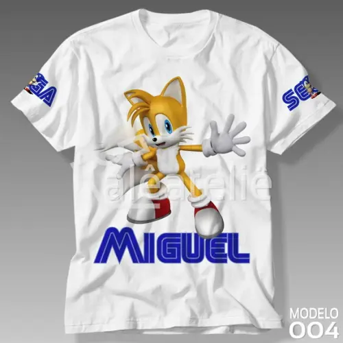 Camiseta Tails Raposa Sonic Infantil Adulto Personalizada