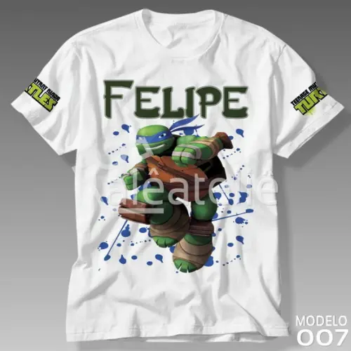 Camiseta Tartarugas Ninja Leonardo Personalizada