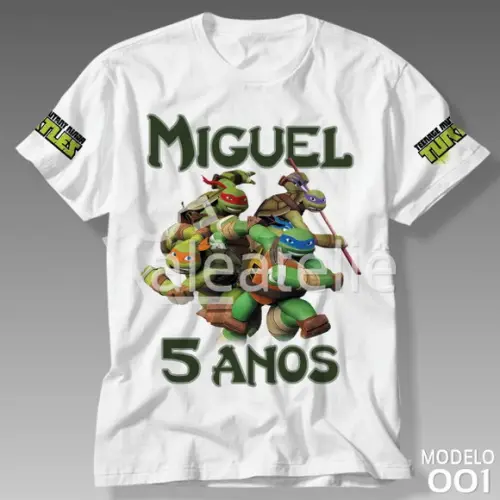 Camiseta Tartarugas Ninja Festa Personalizada