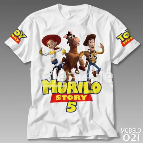 Camiseta Toy Story Infantil Festa Aniversario Personalizada