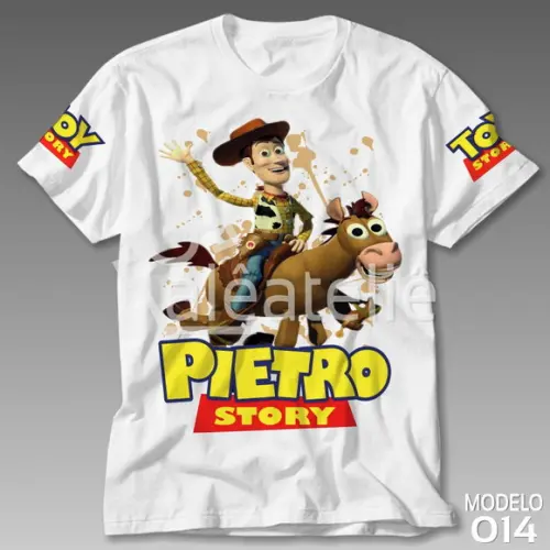 Camiseta Toy Story Woody Bala no Alvo Buzz Personalizada