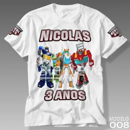 Camiseta Transformers Rescue Bots Festa Personalizada