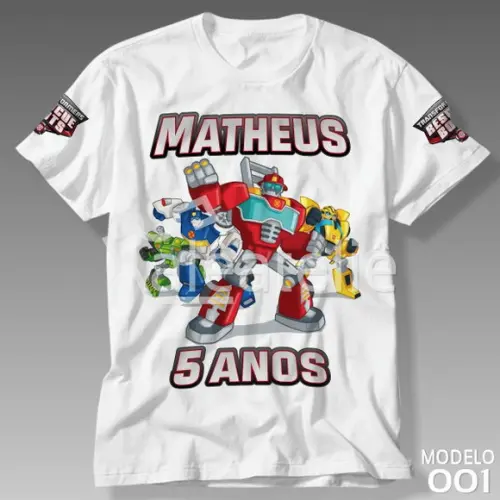 Camiseta Transformers Rescue Bots Festa Infantil