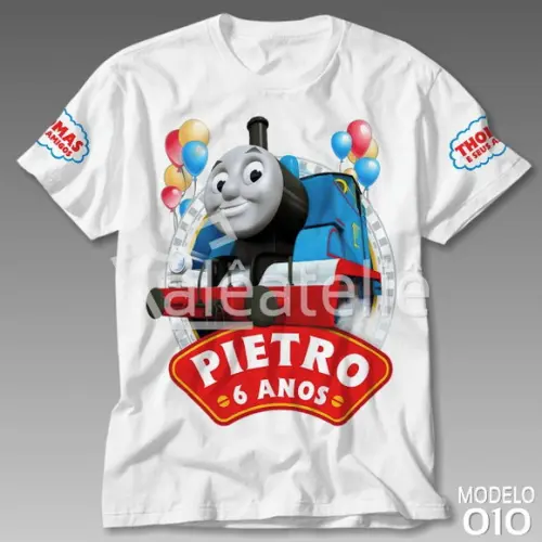 Camiseta Trem Thomas e Seus Amigos Festa Infantil