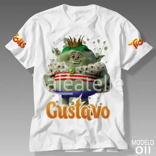 Camiseta Trolls Poppy Tronco Bridget Gristle Personalizada