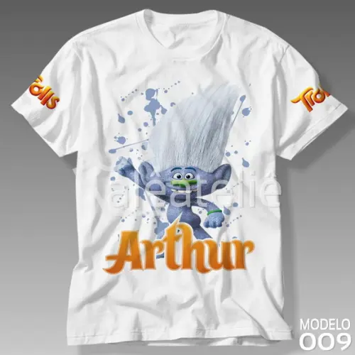 Camiseta Trolls Poppy Tronco Guy Diamante Personalizada