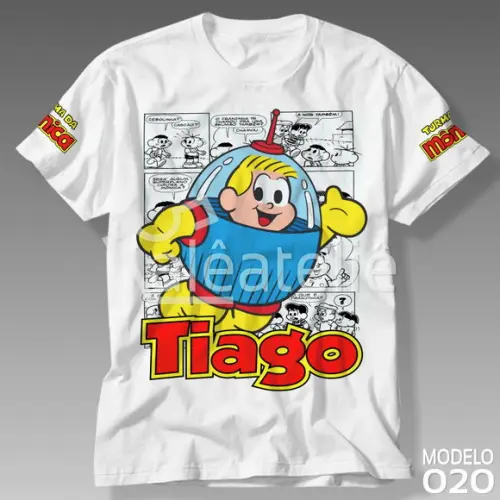 Camiseta Turma da Mônica Astronauta Personalizada com Nome