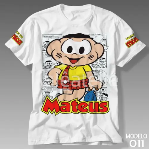 Camiseta Turma da Mônica Cascão Personalizada com Nome