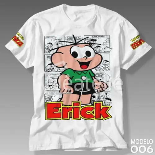 Camiseta Turma da Mônica Cebolinha Personalizada com Nome