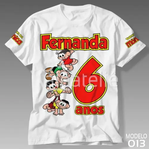 Camiseta Turma da Mônica Infantil Festa Aniversário