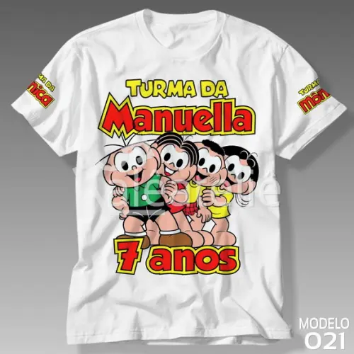 Camiseta Turma da Mônica Infantil Festa Aniversário