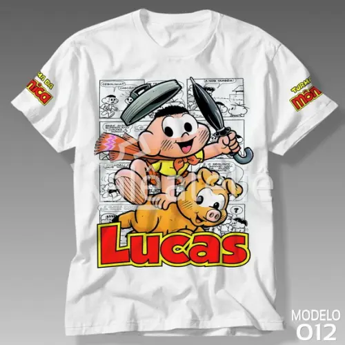 Camiseta Turma da Mônica Infantil Personalizada com Nome