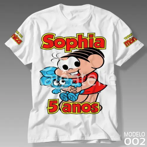 Camiseta Turma da Mônica Infantil Personalizada com Nome