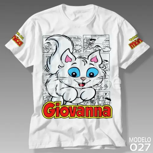 Camiseta Turma da Mônica Mingau Personalizada com Nome