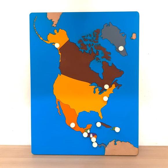 Quebra Cabeças Montessori Mapa da América do Norte