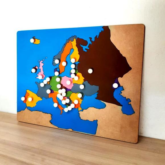 Quebra Cabeças Montessori Mapa da Europa