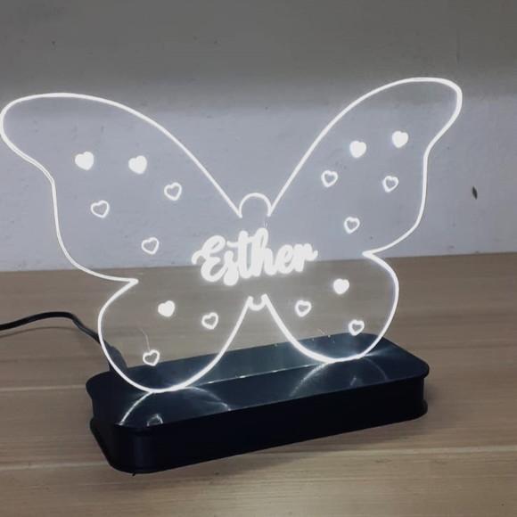 Luminária Personalizada Borboleta em Acrílico