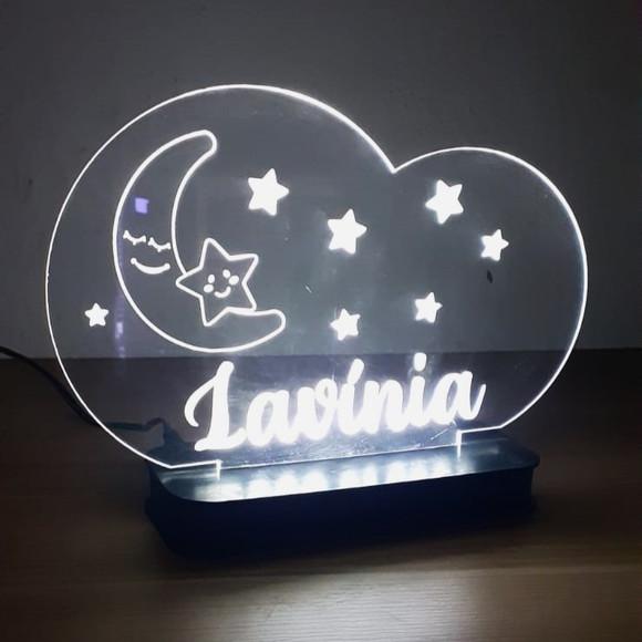 Luminária Personalizada Nuvem em Acrílico