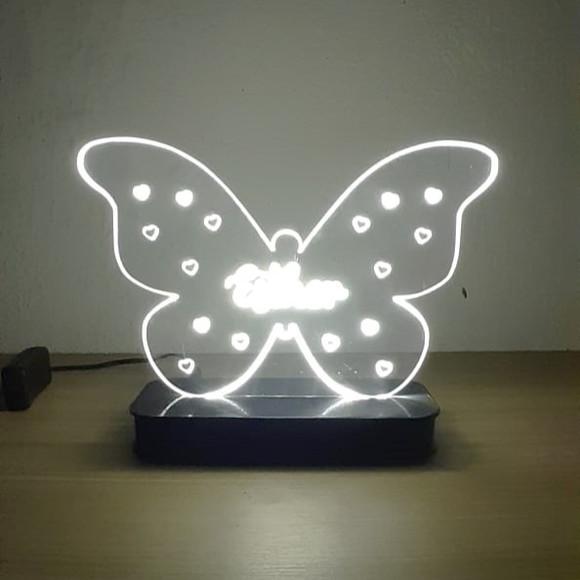 Luminária Personalizada Borboleta em Acrílico